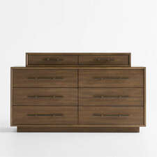 View Larchmont 66" Stacked Oak 8-Drawer Dresser - image 1 of 7