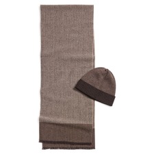 Nordstrom Wool &amp; Cashmere Beanie &amp; Scarf Set, Main, color, Brown