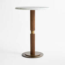 View Chelsea 30" Carrara Marble and Walnut Round Bar Table - image 1 of 4