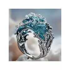 Elegant Ocean Wave Jewelry Set: Versatile Necklace, Ring &amp; Earrings for Beach-Themed Gifts