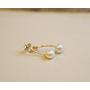 White Pearl Gold Plated Earrings