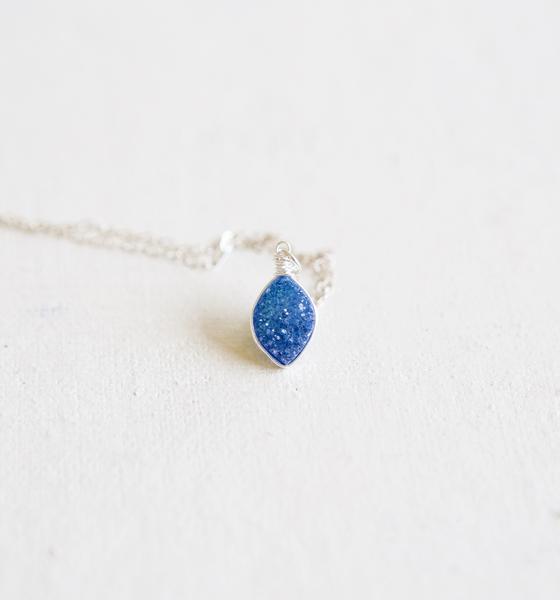 Blue Druzy Sterling Silver ...