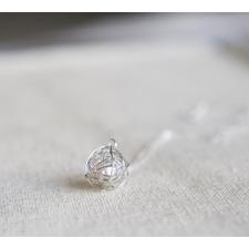 Light Pink Pearl Wire Wrapped Sterling Silver Necklace - 18" Length