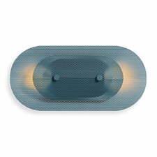 Filter 2 Light Steel Dimmable Flush Mounted Sconce, Marine Blue