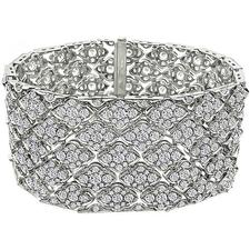 Round Cut Diamond Platinum Bracelet