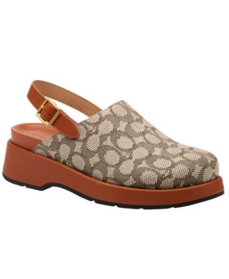 Women's Sculpted C Signature Jacquard Logo Platform Clogs