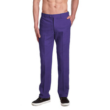 CONCITOR Brand Men's COTTON Dress Pants PURPLE INDIGO Flat Front Mens Trousers