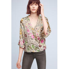 Flower Paisley Wrap Blouse