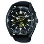 Seiko Kinetic GMT SS Black Leather Strap Black Dial Men's Watch SUN057