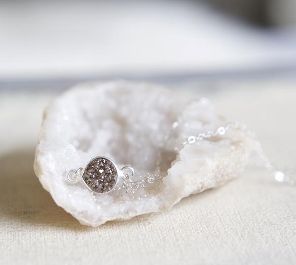 Platinum Druzy Sterling Sil...