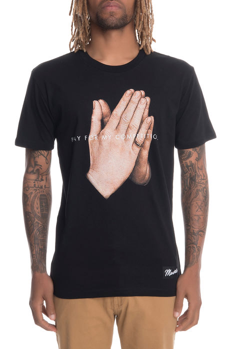 The Pray For My Competition Short Sleeve Tee in Black