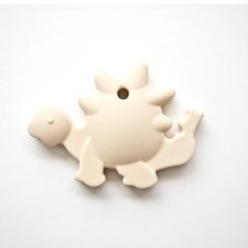Cream Dinosaur Silicone Teether