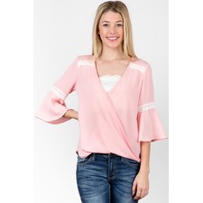 Women's 3/4 Sleeve Top -  Waist Length Solid Top