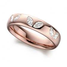 18ct Rose Gold Marquise Diamond Wedding Ring
