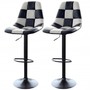 AmeriHome BSRACEWSET White Checkered Racing Bar Chairs - 2 Piece