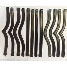 (Qty.12) 6 Black & 6 Havana Empty Channel Padded Leather Browbands for Bridles