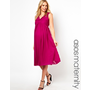 Image 1 of ASOS Maternity Exclusive Midi Dress With Knot Front And V Back