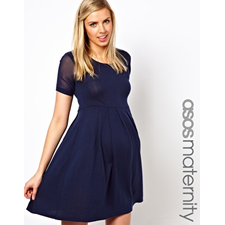 Image 1 of ASOS Maternity Exclusive Knitted Dress with Chiffon Sleeves