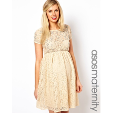 Image 1 of ASOS Maternity Lace Skater Dress With Embellishment