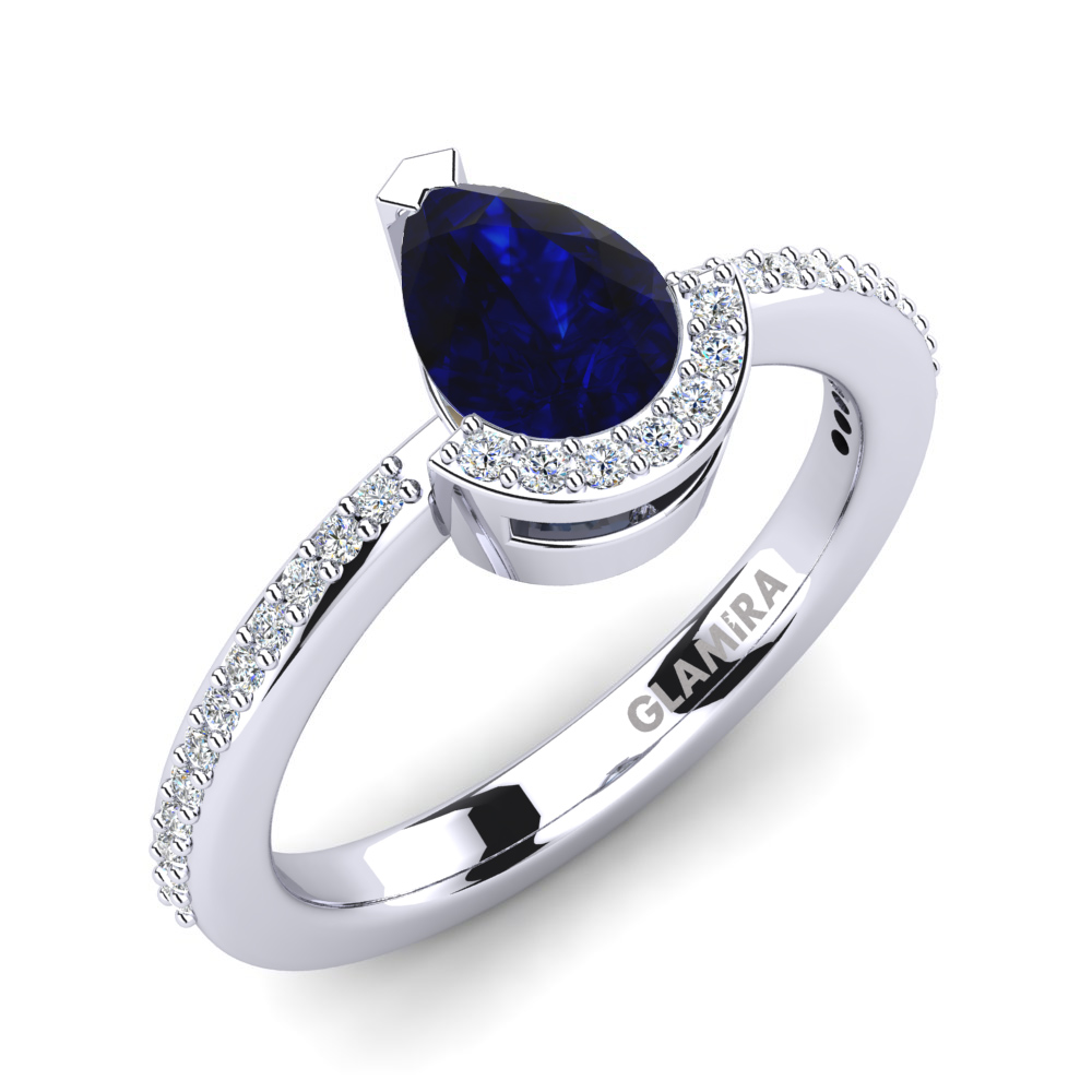 Order GLAMIRA 750 White Gold / Sapphire & Diamond Ring | GLAMIRA.com