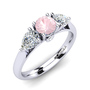 Rose Quartz & Swarovski Crystal 585 White Gold Ring | GLAMIRA.com