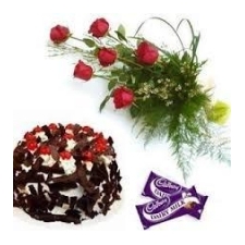 6 Roses and Cake Combo - Send Flowers Philippines