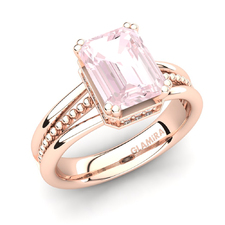 Rose Quartz & Swarovski Crystal Ring| GLAMIRA.com