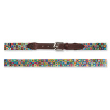 Multi-Colored Squares Needlepoint Belt