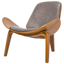 Hans Wegner Leather Shell Chair 