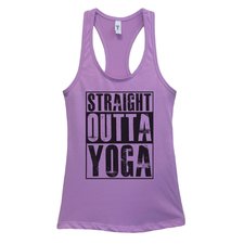 Womens Straight Outta Yoga Grapahic Design Fitted Tank Top – WomensTankTops.com