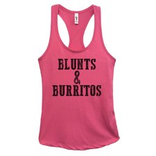 Womens Blunts & Burritos Grapahic Design Fitted Tank Top – WomensTankTops.com