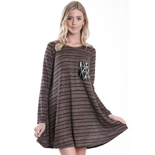 Olive Striped Pocket Dress - MYBELOVED