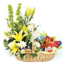 Chocolate Pleasure Flower Basket