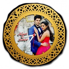 Glitter round photo wall clock (x3) personalized gift - 29 x 29cm