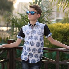 MashUp Coin Print White Shirt