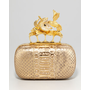 Apple & Hummingbird Knuckle-Duster Python Clutch Bag - Neiman Marcus