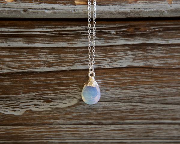 Milky Opal Gemstone Teardro...