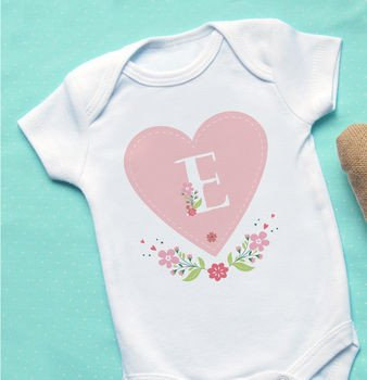 Floral letter baby vest