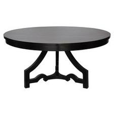 Noir - 3 Leg Round Dining Table, Distressed Brown – LDC Home