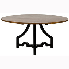 Noir - Bran Dining Table, Metal Base/ Walnut Top