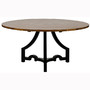 Noir - Bran Dining Table, Metal Base/ Walnut Top