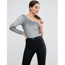 NIGHT Body With One Shoulder In Sequin Embellishment