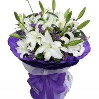 White Lily Bouquet - Funera...