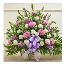 Purple Flowers in a Basket - Funeral Flowers Philippines