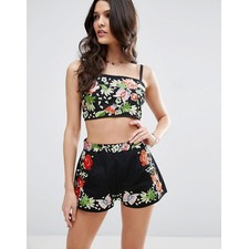 Floral Embroidered Beach Co-ord