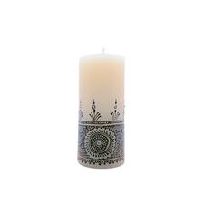 White Mehandi Pillar Candle