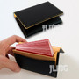 New Vintage Leather & Suede Name Business Credit Card Holder Case Black & Brown 