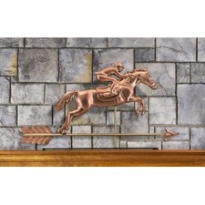 Jumping Horse & Rider Pure Copper Weathervane Sculpture on Mantel Stand: Home Dcor by Good Directions