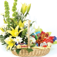 Flower Basket With Chocolat...