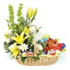 Flower Basket With Chocolates - Best Price